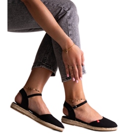 Espadrillas nere con tacco aperto Big Star FF274526 nero