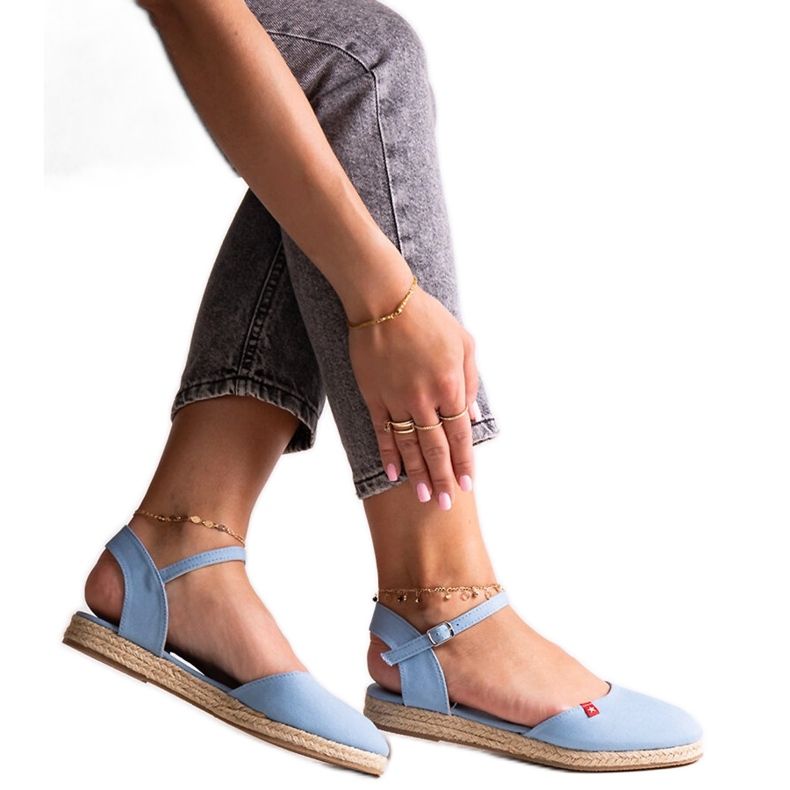 Espadrillas blu con tacco aperto Big Star FF274532