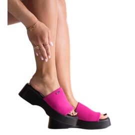 Infradito rosa sulla piattaforma Big Star NN274026