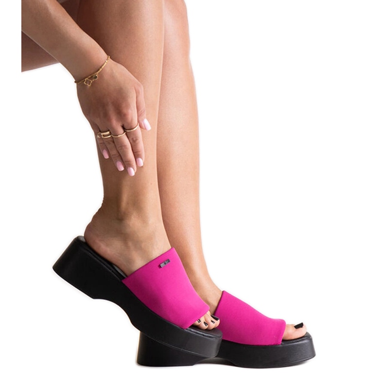 Infradito rosa sulla piattaforma Big Star NN274026