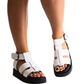Sandali bianchi con plateau Big Star NN274072 bianco