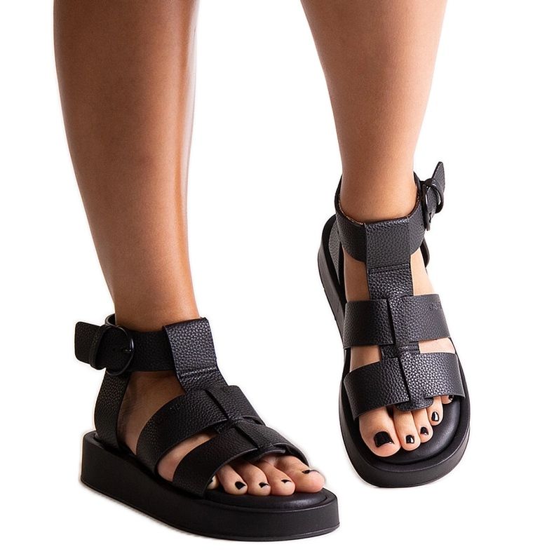 Sandali neri con plateau Big Star NN274071 nero