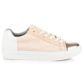 Kylie Sneakers stringate con glitter marrone