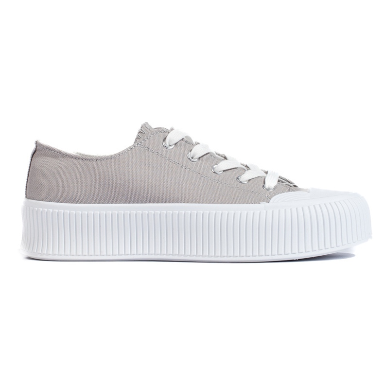 Sneakers da donna con plateau grigie grigio