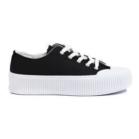 Sneakers nere con plateau da donna nero
