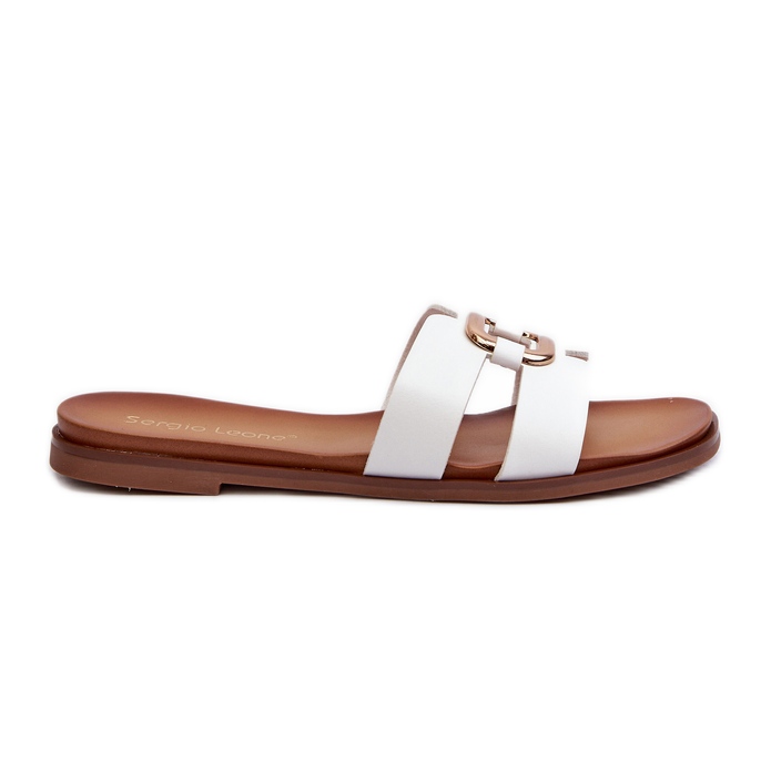 Infradito Piatti da Donna In Eco Pelle Sergio Leone SK077H Bianco bianca