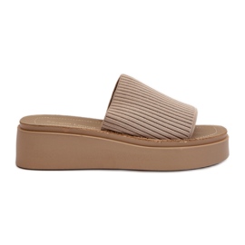 Infradito con plateau Sergio Leone SK083H da donna, Beige