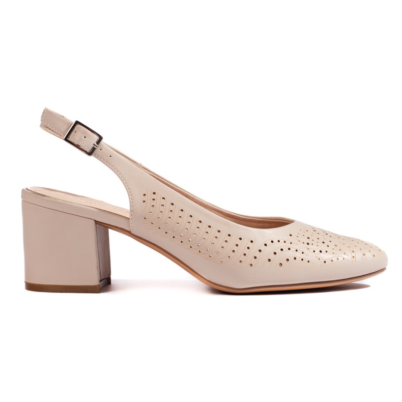 Décolleté traforate con tacco alto di Sergio Leone beige