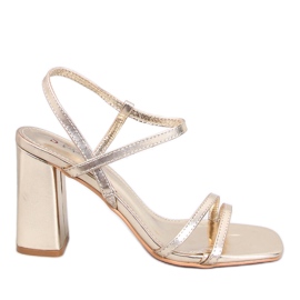 Sandali Borelli Gold con tacco stabile d'oro