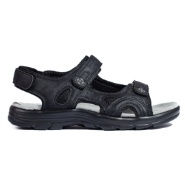 Sandali neri da uomo con velcro nero