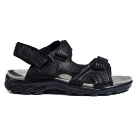 Comodi sandali da uomo neri con velcro nero