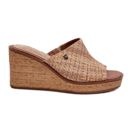 Infradito con zeppa da donna Sergio Leone KL213 Beige