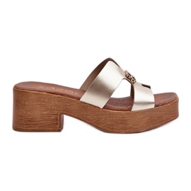 Zazoo 40412 Infradito da Donna Eleganti in Pelle Con Decorazione Oro d'oro
