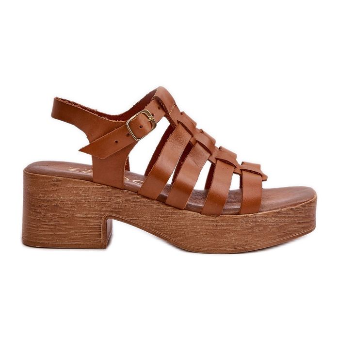 Zazoo 40410 Sandali in pelle da donna, Marrone