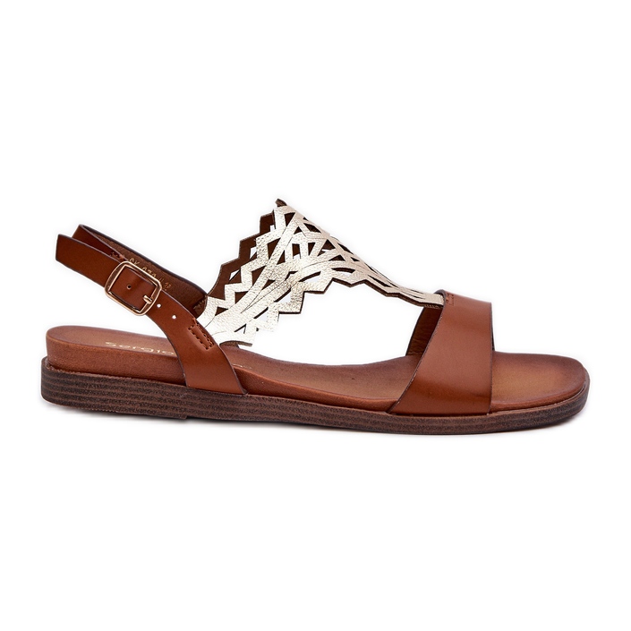 Sandali piatti da donna Sergio Leone SK070H, Marrone