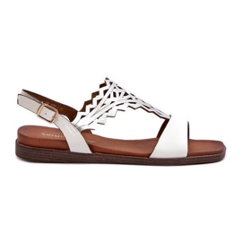 Sandali piatti da donna Sergio Leone SK070H, bianchi bianco