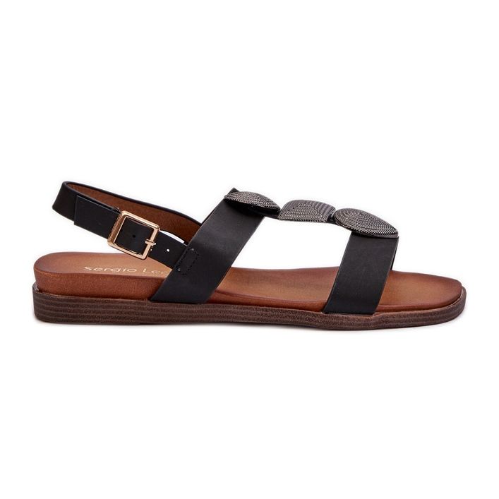 Sandali Bassi Con Decori da Donna Sergio Leone SK072H Nero