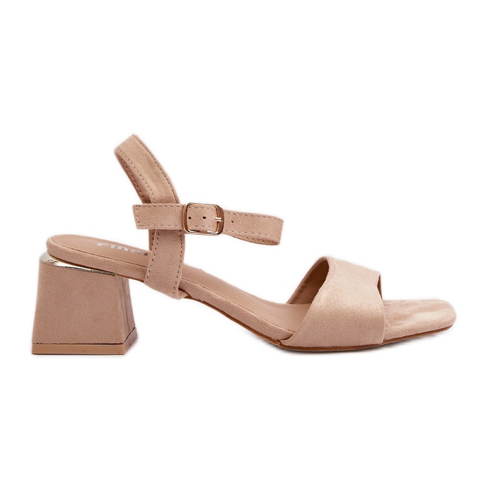 Sandali da Donna su Blocco in Eco Camoscio Beige Leisha