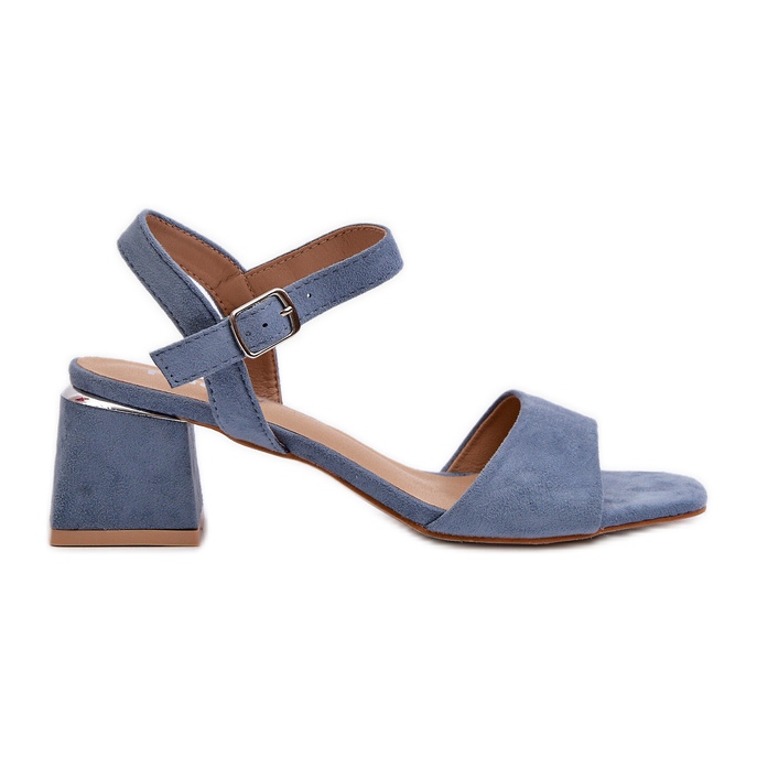 Sandali da Donna su Blocco in Eco Camoscio, Leisha Blu