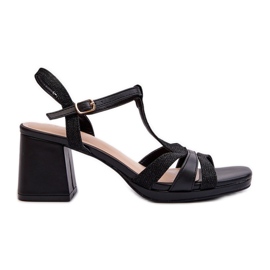 Sandali con Tacco Alto da Donna Realizzati in Ecopelle Nero Lyana