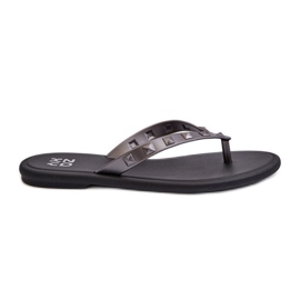 Infradito piatte flessibili da donna ZAXY JJ285297 Grigio-Nero