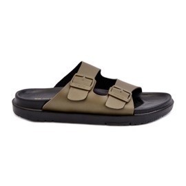 Infradito Leggere Da Uomo Con Fibbie Big Star NN174592 Verde Scuro