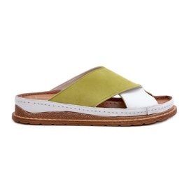 Infradito in pelle profilata Maciejka 04986-11 Lime bianco