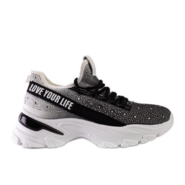 Sneakers massicce lucide bianche e grigie di Senai nero