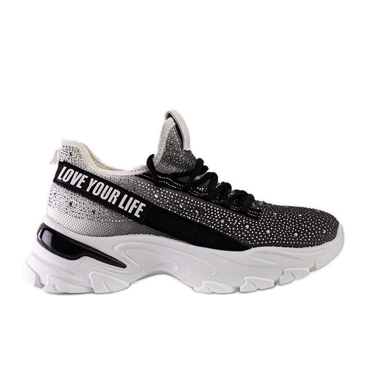 Sneakers massicce lucide bianche e grigie di Senai nero