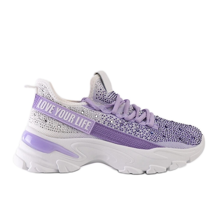 Sneakers massicce lucide bianche e viola di Senai