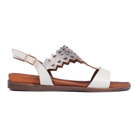 Sandali traforati da donna bianchi e argento di Sergio Leone bianco