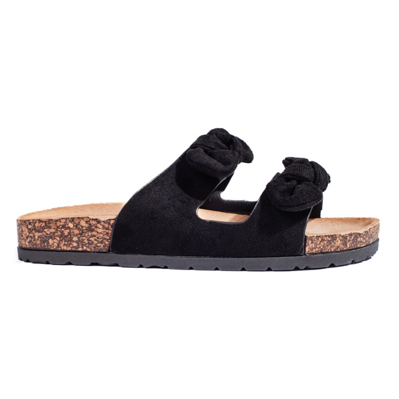 Classiche infradito da donna nere in sughero nero