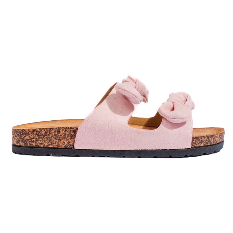 Ciabatte da donna in camoscio rosa con sughero