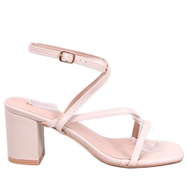 Sandali Theresa beige con tacco
