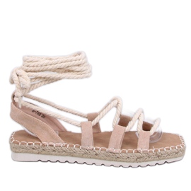 Sandali espadrillas stringati Zakaris color albicocca beige