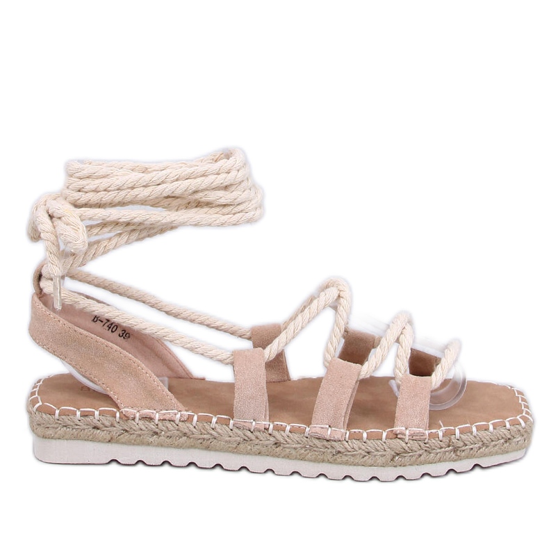 Sandali espadrillas stringati Zakaris color albicocca beige