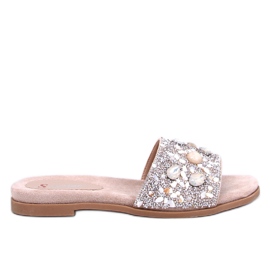 Infradito Abriel Khaki con pietra beige