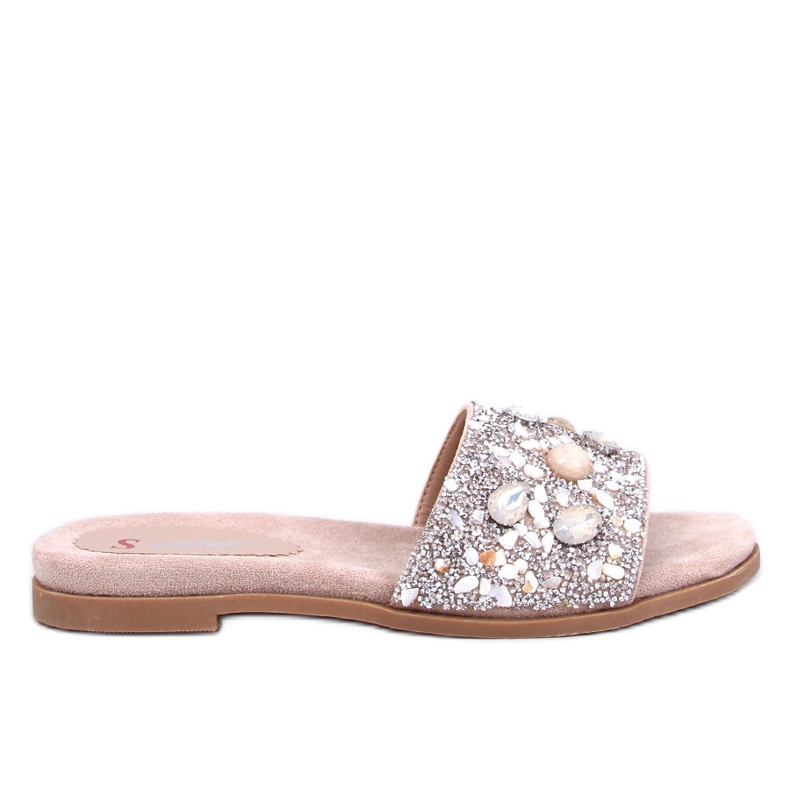 Infradito Abriel Khaki con pietra beige