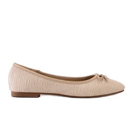 Ballerine beige con fiocco e inserto in pelle di Rosaly