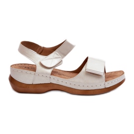 Evento Comodi Sandali da Donna con Velcro, Iphiope Beige argento