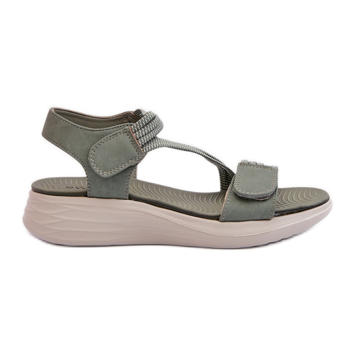 Comodi sandali con velcro da donna verdi Eladora verde