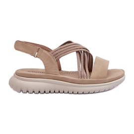 Evento Sandali con velcro da donna leggeri e comodi Beige Ceclea