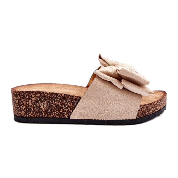 Seastar Infradito da donna beige su piattaforma in sughero con fiocco
