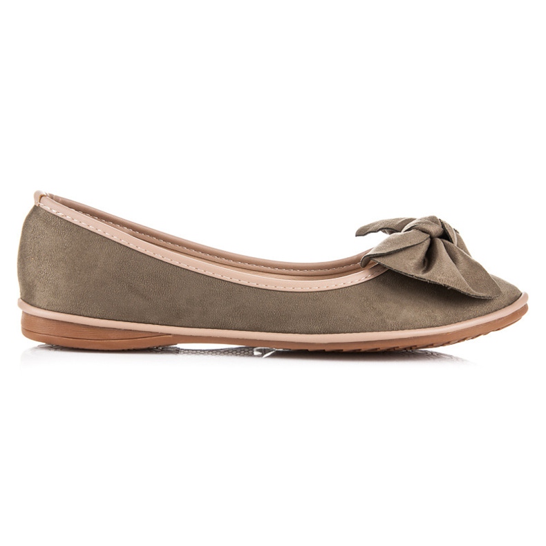 Ideal Shoes Ballerine in camoscio verde
