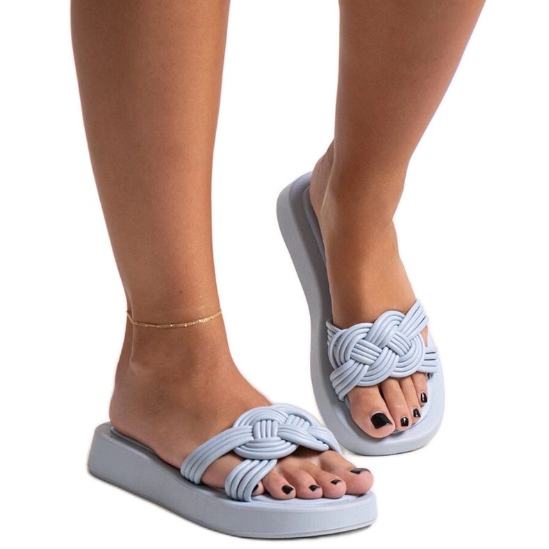 Ciabatte in gomma blu della Ferrei