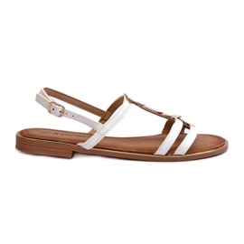 Sandali Bassi Da Donna Con Decori Oro, Raiva Bianco