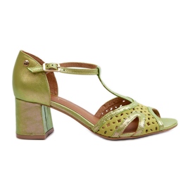 Sandali In Pelle Da Donna Con Tacco Alto Maciejka 06551-09 Lime verde