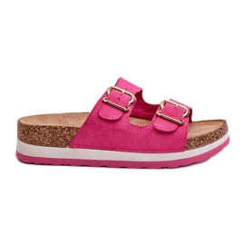 Infradito Da Donna Con Plateau Con Fibbie Eco Camoscio Fucsia Ursila rosa