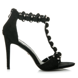 Ideal Shoes Sandali eleganti con tacco alto nero