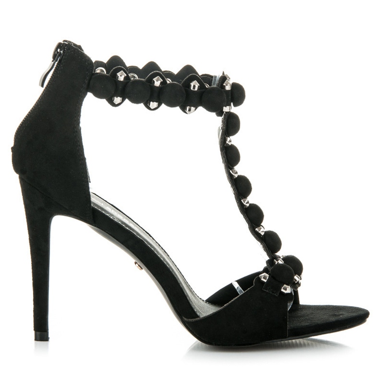 Ideal Shoes Sandali eleganti con tacco alto nero